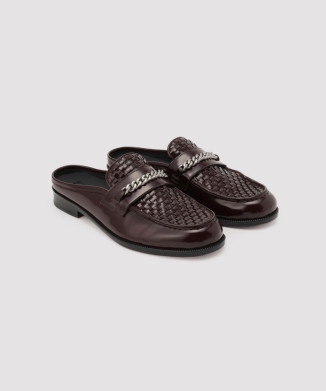 BRAIDED LEATHER SLIP-ON LOAFERS