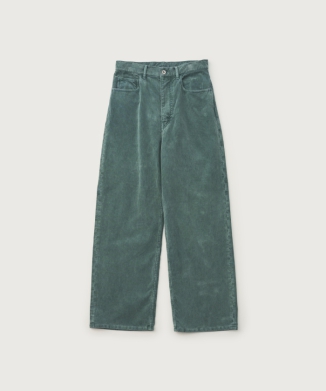 EX GARMENT-DYED FINX CORDUROY 5P WIDE PANTS