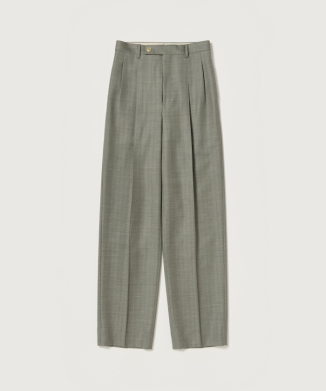 BLUEFACED WOOL TWO-TUCK SLACKS