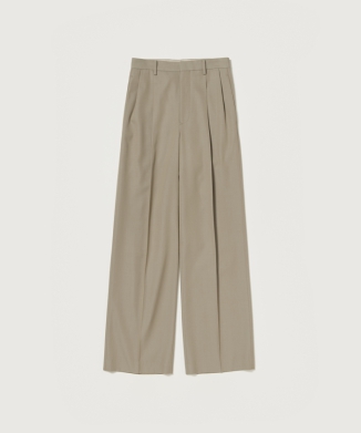 LIGHT WOOL MAX GABARDINE TWO-TUCK SLACKS