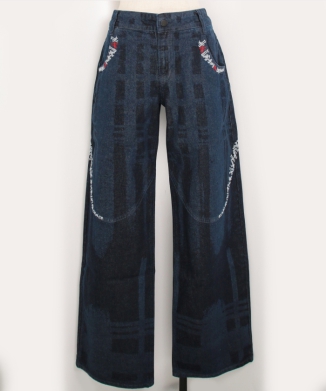 BRUSHED DENIM TROUSERS