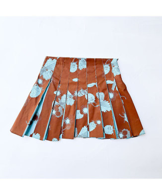 KNIFE PLEATED STRAWBERRY BLOSSOM MINI SKIRT