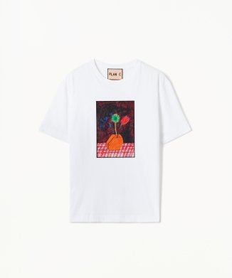 花瓶プリントTシャツ