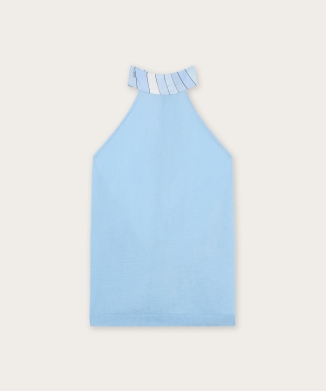 シルクディテールニットトップ