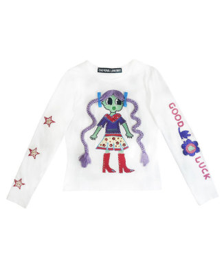 Green Emma Beaded Jersey Top