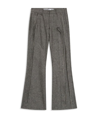LINEN PANELLED RAW-CUT PANTS