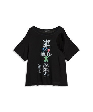 SCOOP NECK PHONETIC TEE