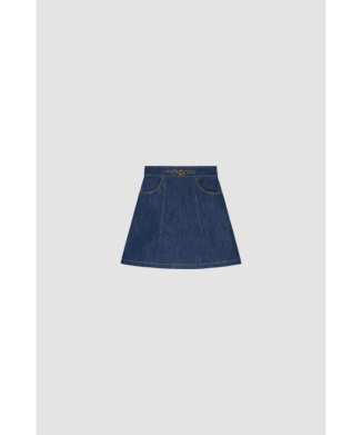 COTTON BLEND MINI TRAPEZE SKIRT