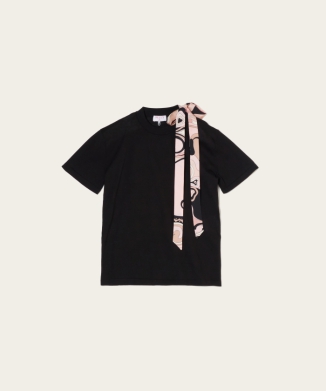 シルクディテールTシャツ