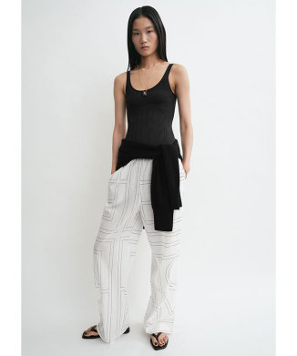Monogram cotton-blend pj bottoms