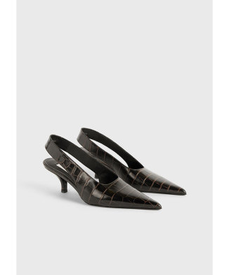Classic Croco-Embossed Slingbacks