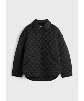 Collared quilted jacket