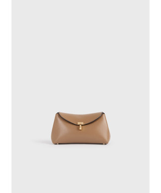 Mini T-Lock leather clutch