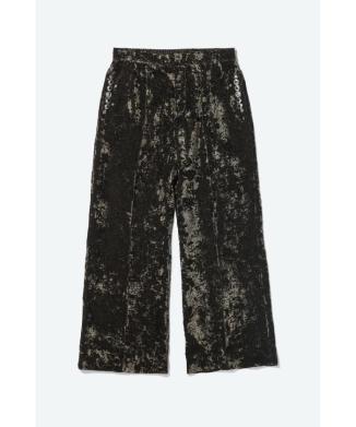 Crushed velvet drawstring pants