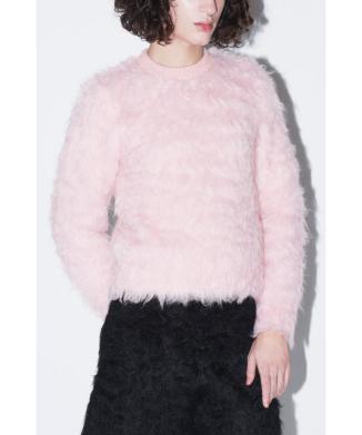 Shaggy knit pullover