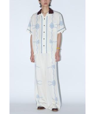 Inner print drawstring pants