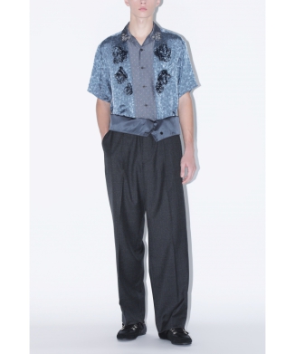 Twill high waist trousers