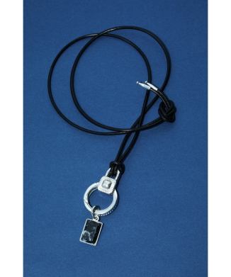 Leather string necklace SILVER