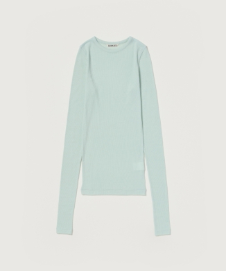 WOOL SILK SOFT RIB L/S TEE