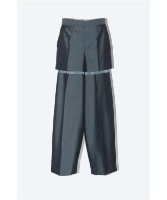 Wool slit trousers