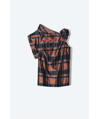 Check ribbon shirt