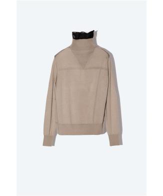 High neck sheer knit