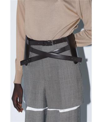 Leather corset belt
