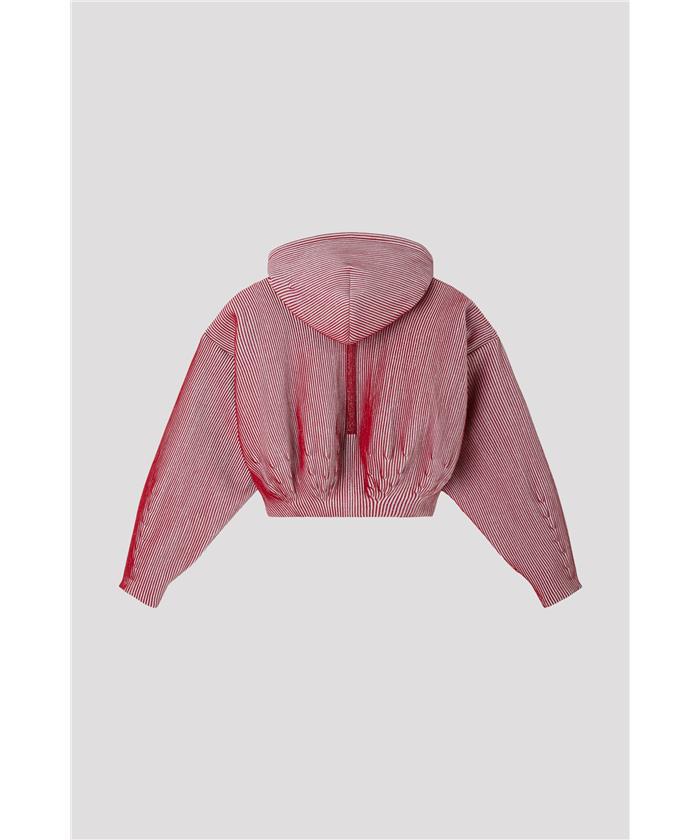 PADDED HYPHA GLITTER CROPPED HOODIE BOMBERJACKET(F268R323)｜阪急