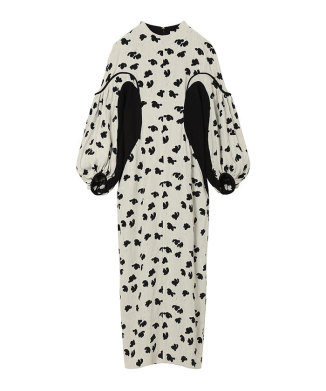 Double Layered Floral Jacquard Dress