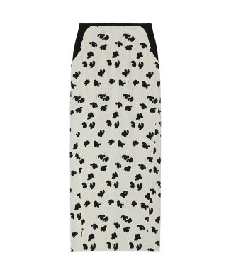 Double Layered Floral Jacquard Skirt