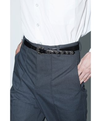 Motif leather belt