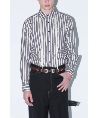 Striped fringe shirt