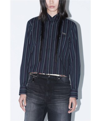 Striped fringe shirt