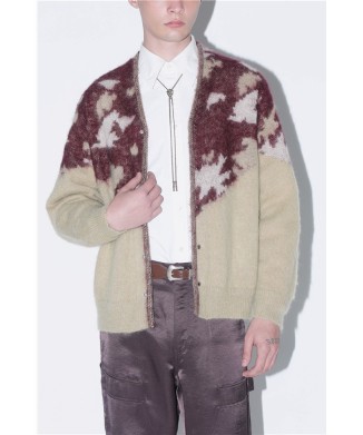 Mohair blend knit cardigan