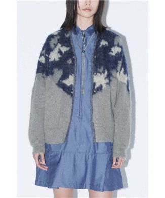 Mohair blend knit cardigan