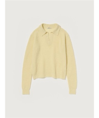 SURI ALPACA SHEER KNIT SKIPPER POLO