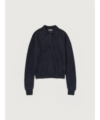 SURI ALPACA SHEER KNIT SKIPPER POLO