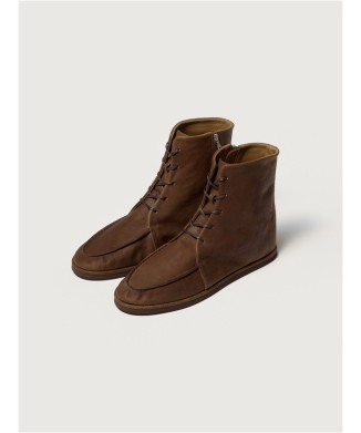 HORSEHIDE LEATHER LACE-UP BOOTS