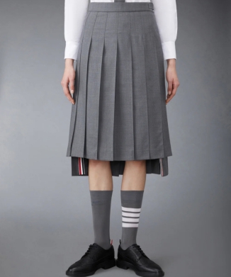 【THOM BROWNE】ツイル ひざ下 プリーツスカート