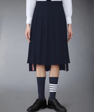 【THOM BROWNE】ツイル ひざ下 プリーツスカート
