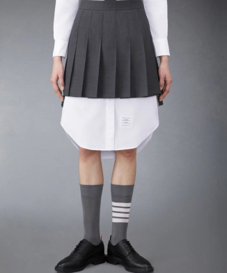 【THOM BROWNE】ツイルプリーツミニスカート