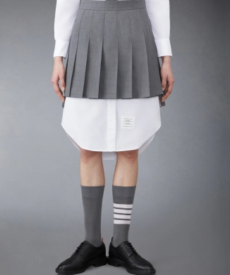 【THOM BROWNE】ツイルプリーツミニスカート