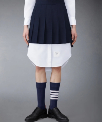 【THOM BROWNE】ツイルプリーツミニスカート