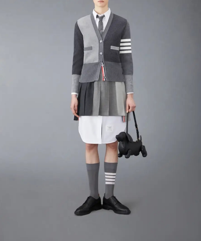 THOM BROWNE トムブラウン　ファンミックス ウール フレスコ織スカート THOM BROWNE】ファンミックス ウール フレスコ織り プリーツ ミニ