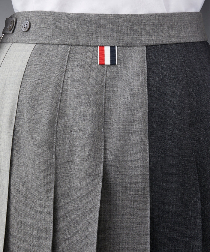 THOM BROWNE】ファンミックス ウール フレスコ織り プリーツ ミニ