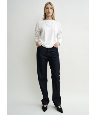 Twisted seam denim full length