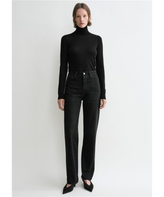 Twisted seam denim full length