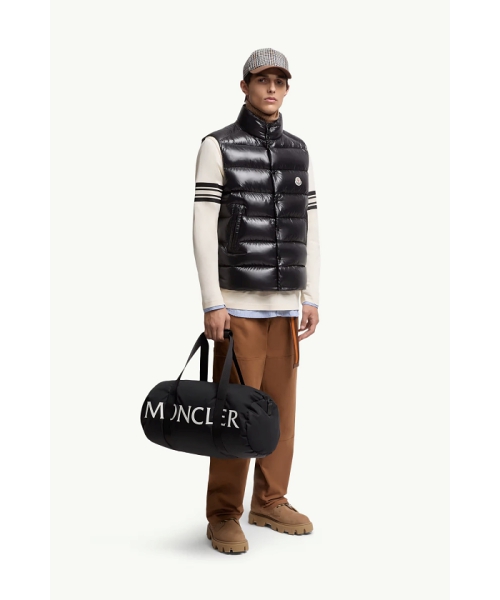 Moncler ダッフルバッグ Black Tech Water-Repellent Leather-Trimmed Duffle Bag - Bags