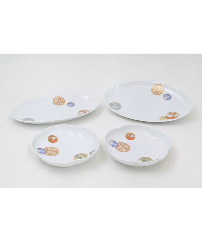 オールド深川製磁 赤絵7.5寸皿 オールド深川製磁 赤絵7.5寸皿 オールド深川製磁 赤絵7.5寸皿