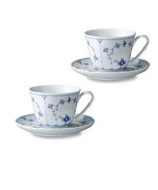 プルーフルーテッド プレイン カップ＆ソーサー ペア